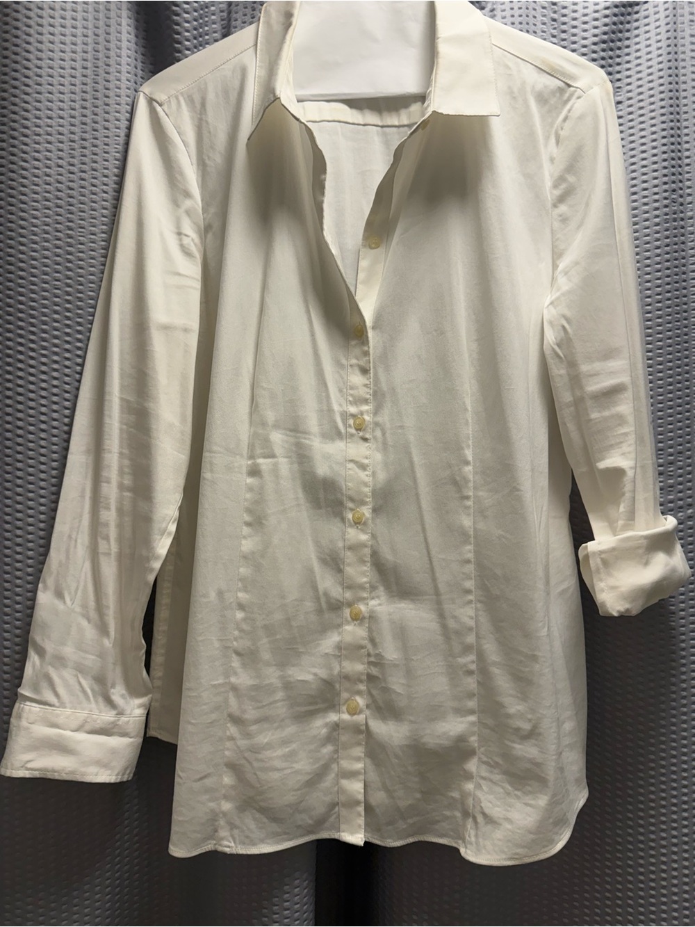Classic Charter Club by Macy’s, White Button-Up Shirt, Sz 10, Flattering Stretch